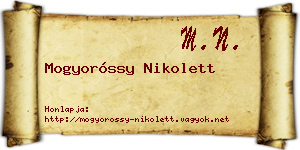 Mogyoróssy Nikolett névjegykártya