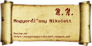 Mogyoróssy Nikolett névjegykártya