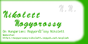 nikolett mogyorossy business card